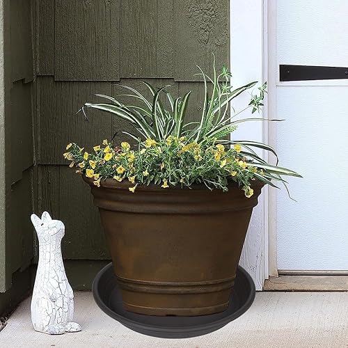 Miniatura 4 de Platillo Bandeja para Macetas de 6, 8, 10, 12, 14, 16, 19, 20 Pulgadas Platillos de Plástico para Macetas de Flores y Bandejas de Goteo para