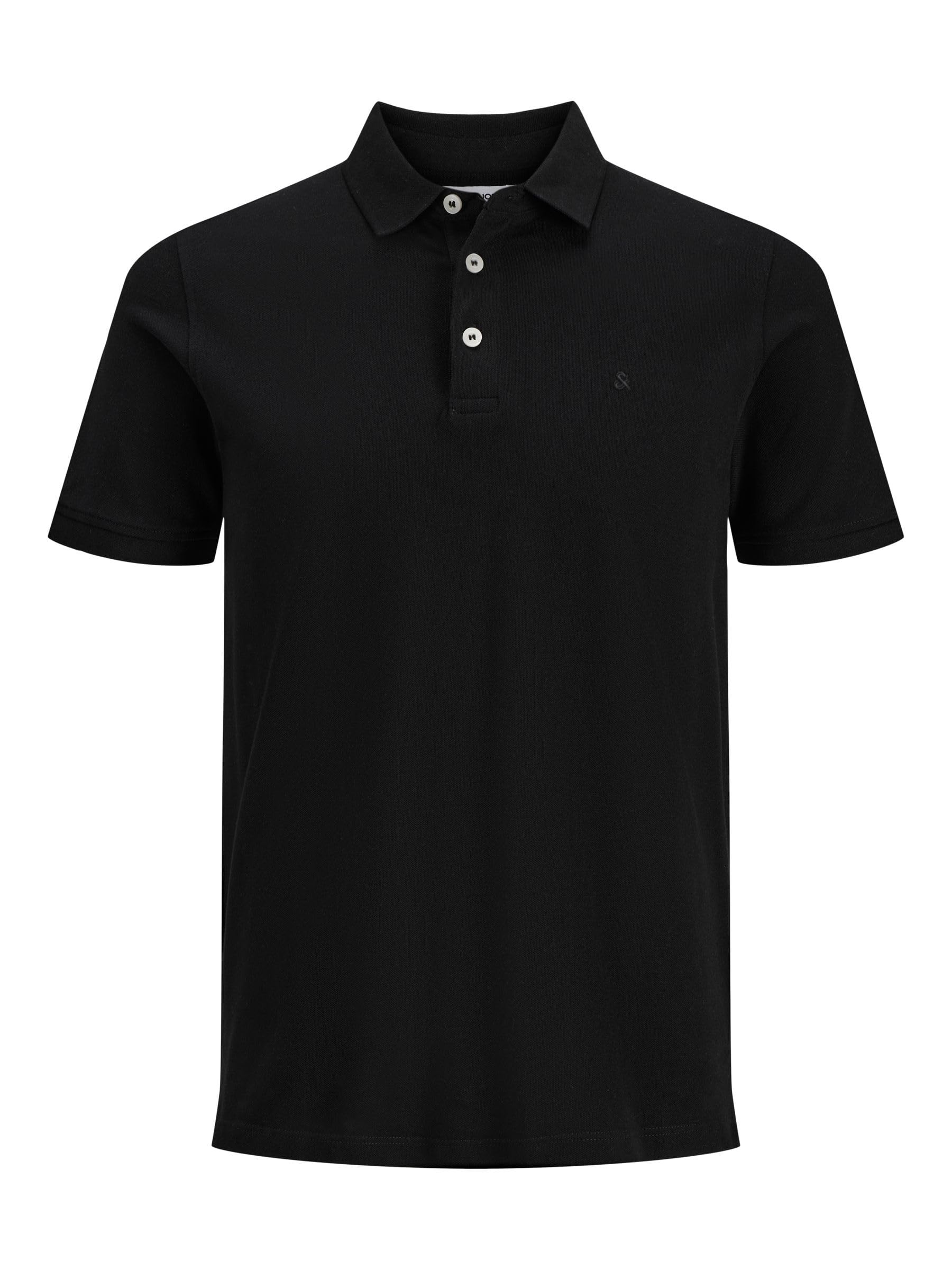 Jack & Jones Jjepaulos Polo Ss Noos Maglietta, Black/Detail:Tonal/Black/Slim, Xl Uomo-image