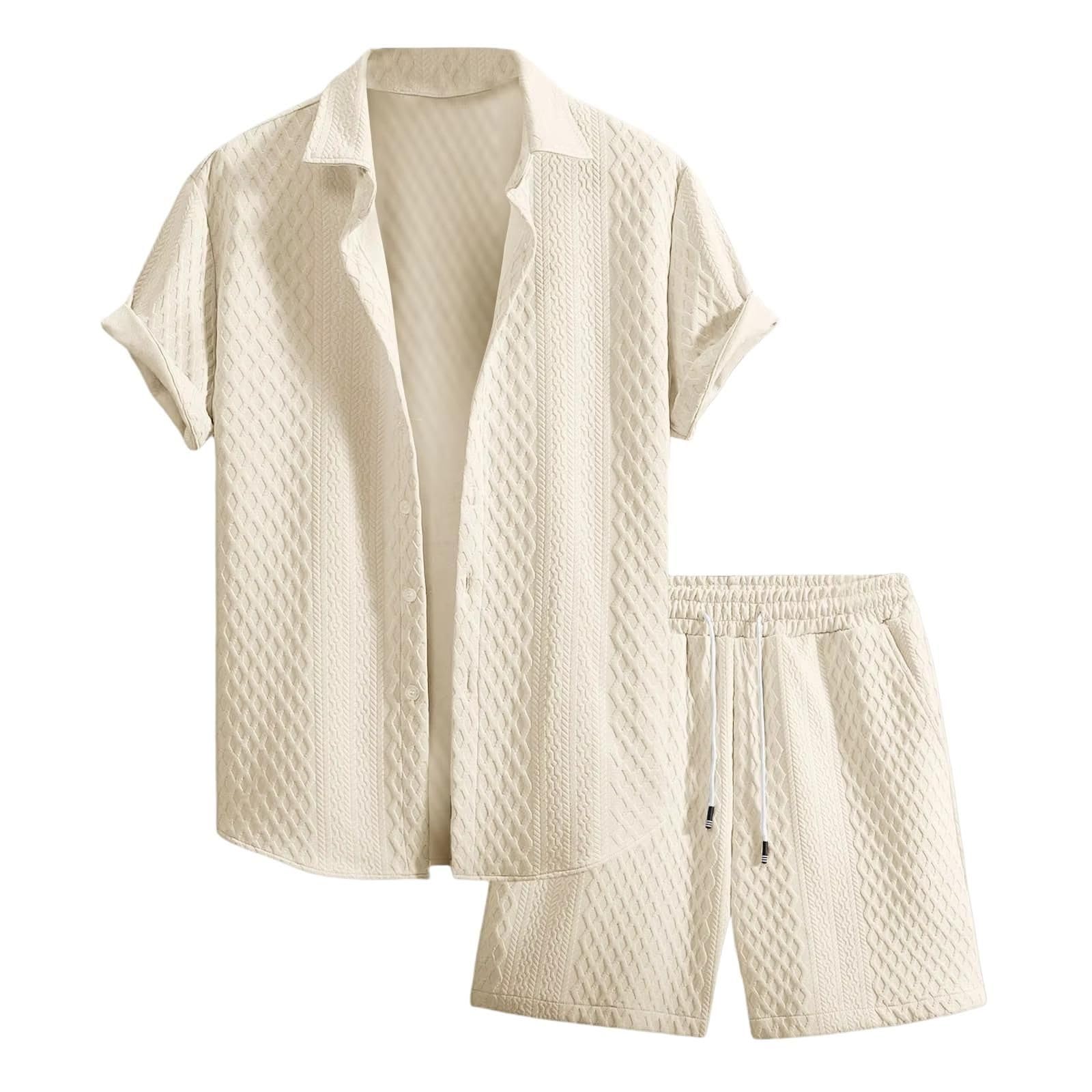 Set da uomo pantaloncini in maglia, sportivo casual vacanza estate