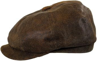 Jaxon Hats Leather Newsboy Cap