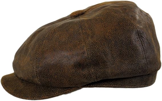 Jaxon Hats Leather Newsboy Cap