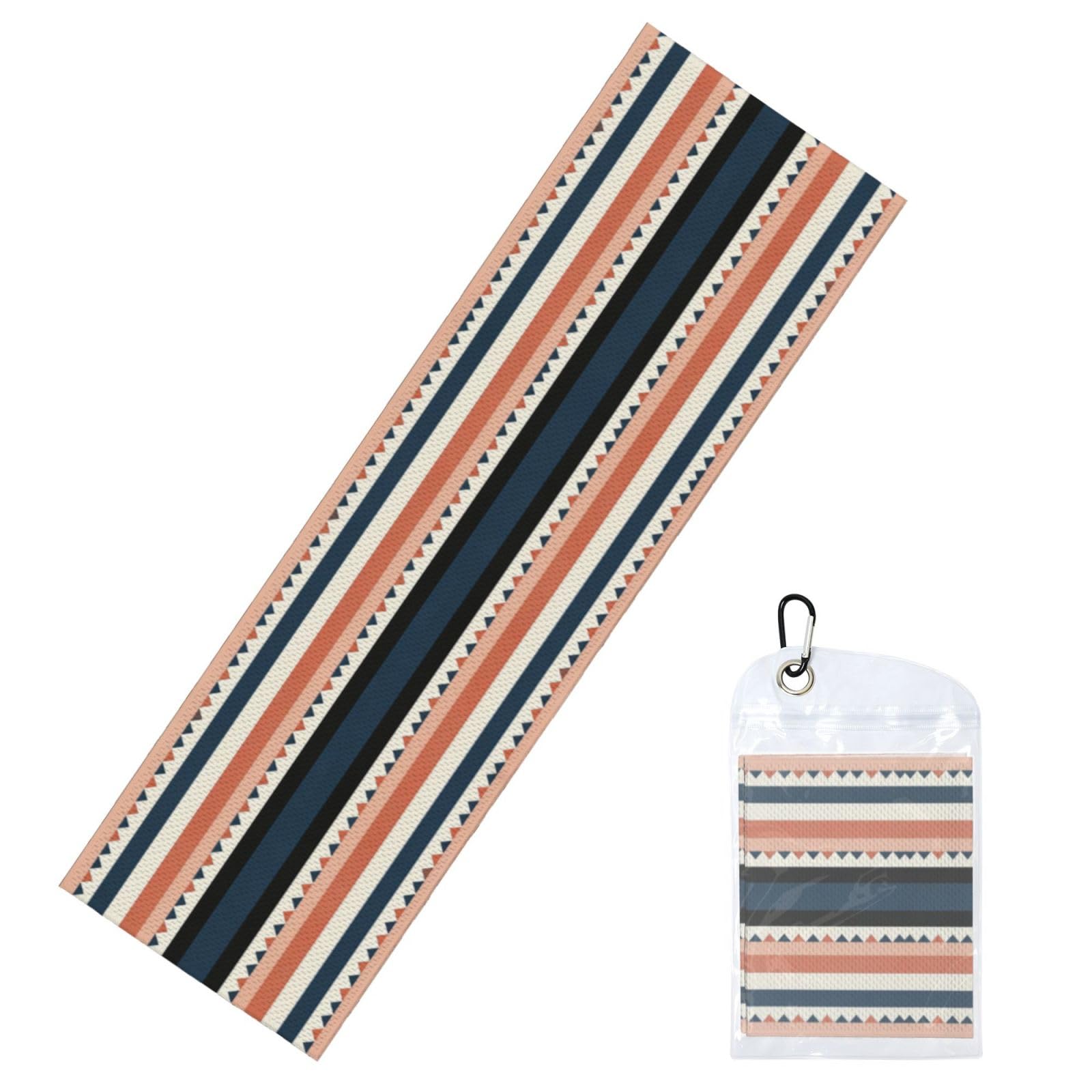DUYIOKH Striped Tribal Triangle Pattern Print Cooling Towel, Portable Towel for Gym Workout Golf Beach World Cup Sports Hot Weather