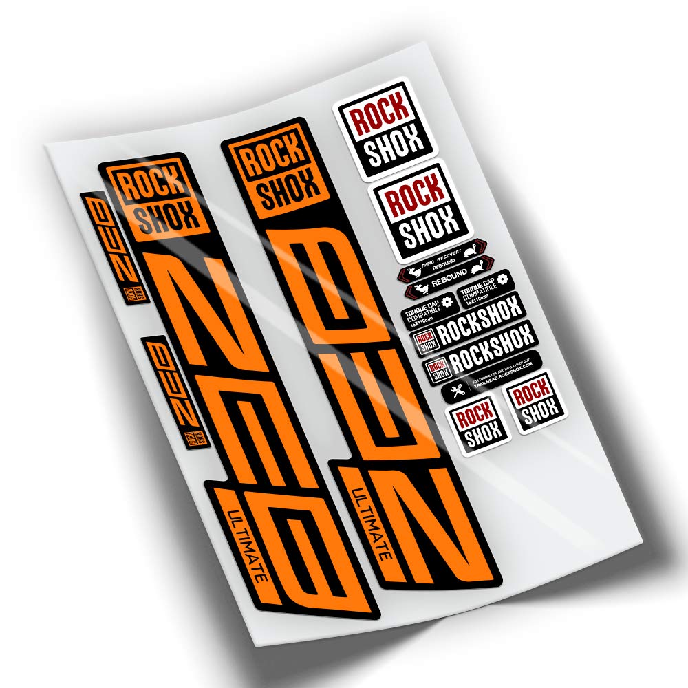 REF:VP446 Stickers Compatible with Rock-Shox ZEB ULTIMATE 2021,2025 MTB Fork Stickers, Stickers, Stickers, Vinyls for Mountain Bikes (ORANGE)