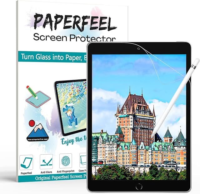 Paperfeel Screen Protector for iPad 9th /8th /7th Generation (10.2 Inch, 2021/2020/ 2019 Model) Matte PET Paper Screen Protector for iPad 10.2 - Anti-Glare/Anti-Fingerprint