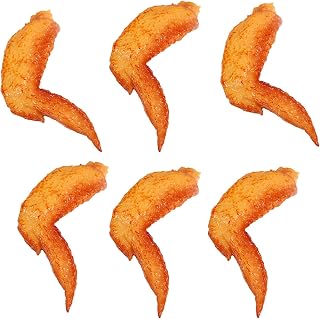 6pcs/Pack Realistic Orleans Chicken Wing Replicas Simulation Grilled Chicken Wing Decoration for Culinary Enthusiasts