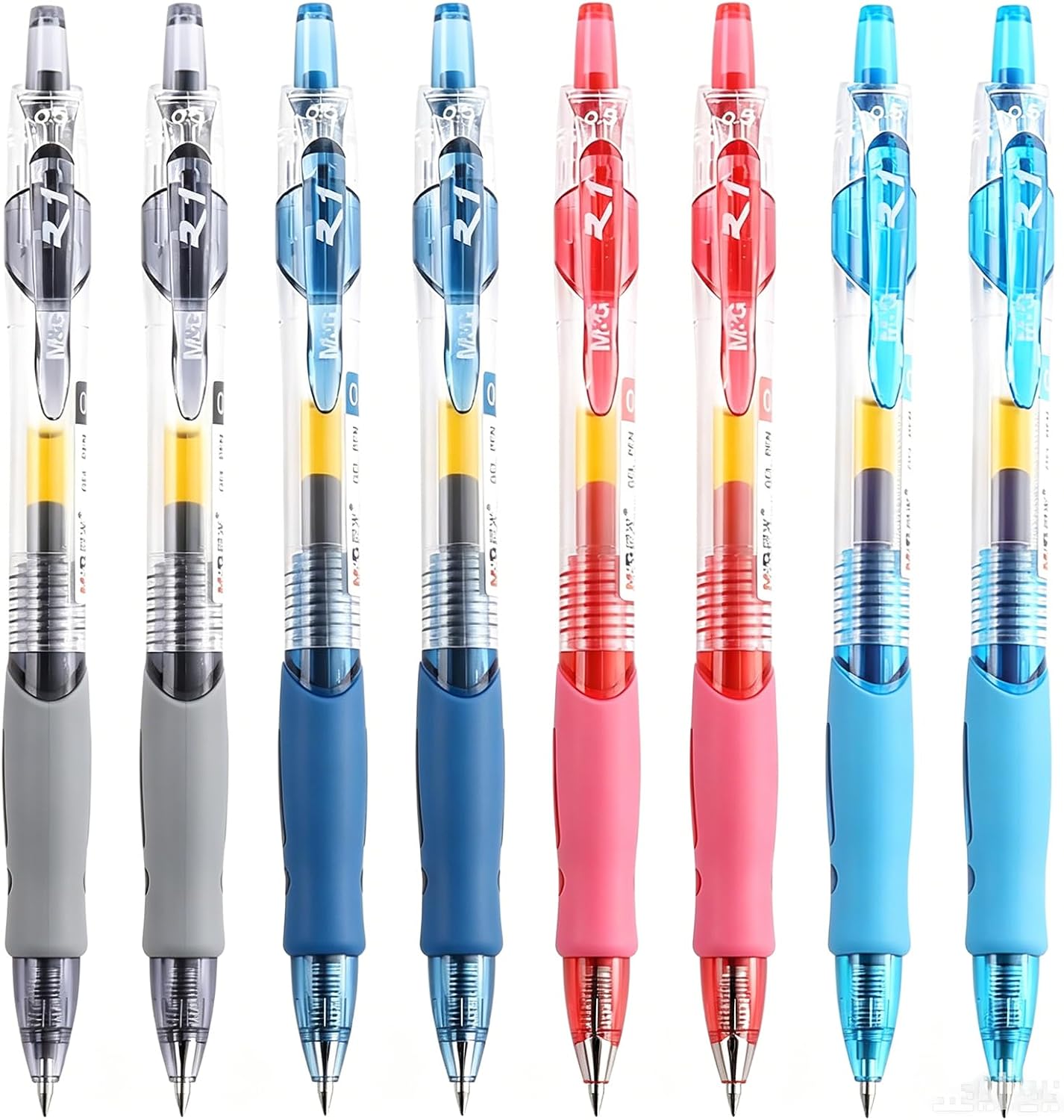Gel pen, 0.5mm ink pen, click pen, quick-drying ink pen, 10 pieces (Blue) image 5
