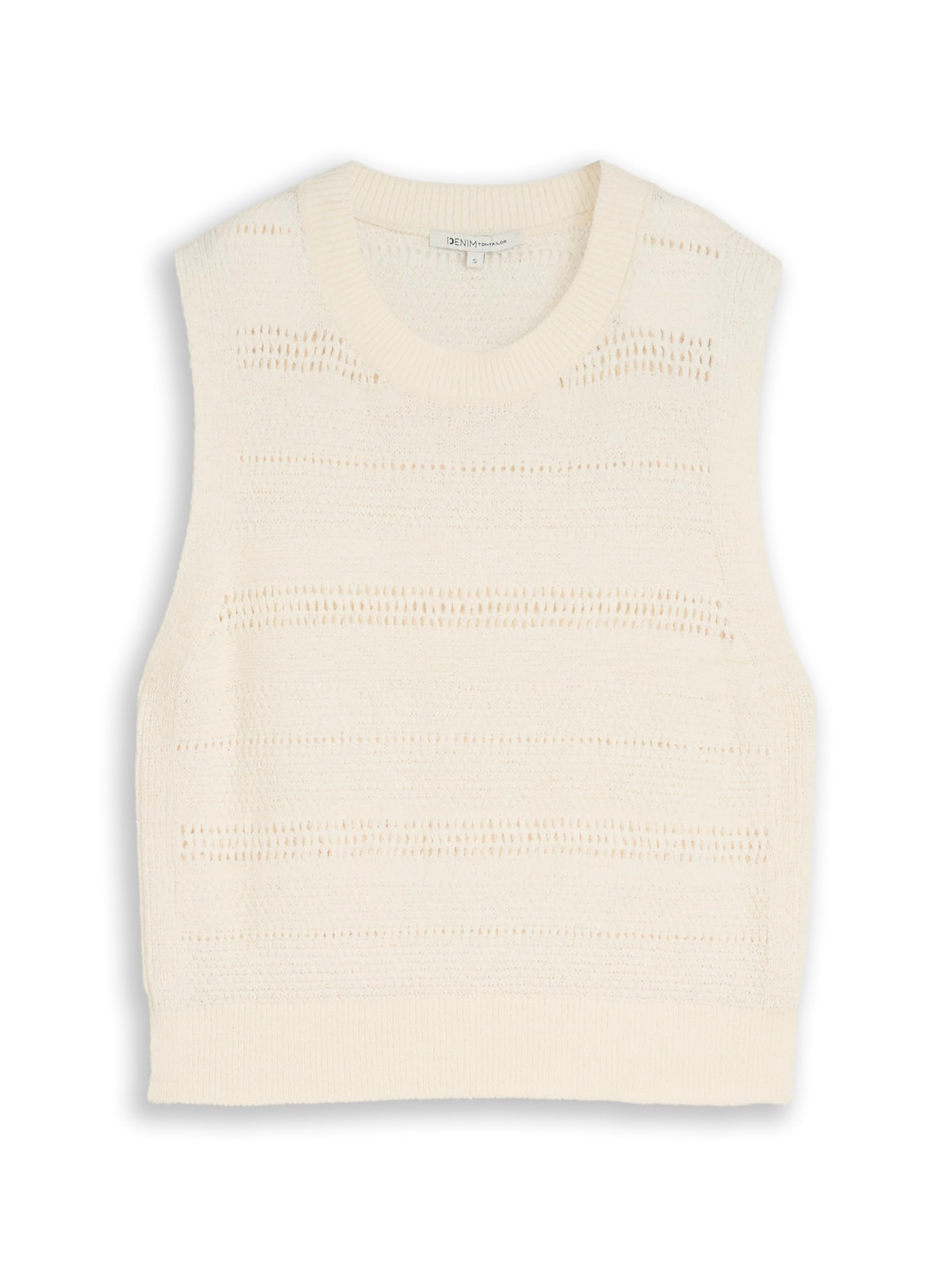 TOM TAILOR Denim Damen 1050386 Pullunder mit Lochmuster
