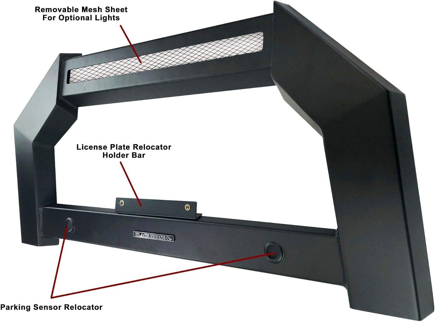 Black Horse Armour Bull Bar No skid plate Matte Black Compatible with 2015-2022 Chevrolet Colorado ( Excludes ZR2 submodel )|2015-2022 GMC Canyon-AB-GM20-NL