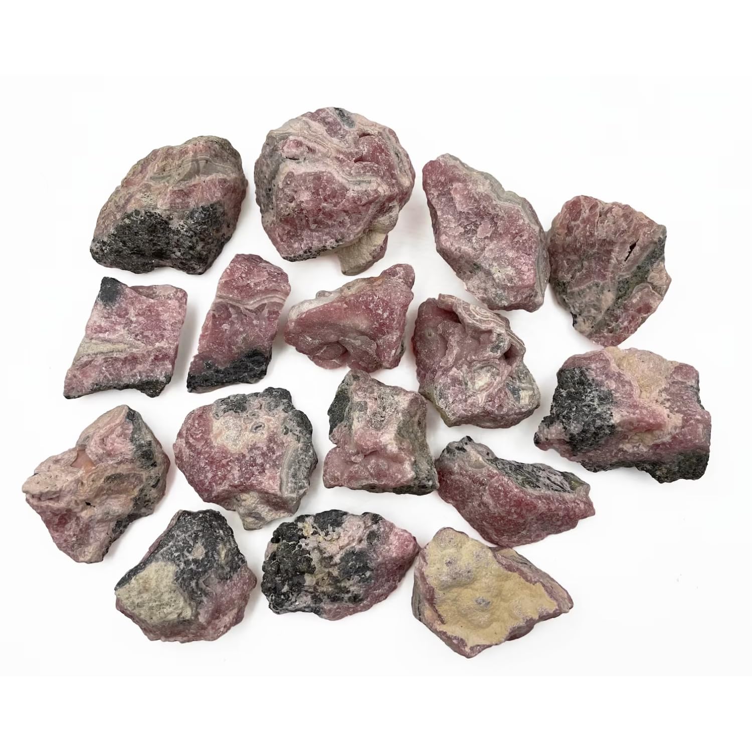 Healing Crystals Rough Crystals 20-25mm Raw Stones for Tumbling, Wire Wrapping, Wicca Reiki, Meditation 100 Grams Approx (Rhodocrosite)-image-46