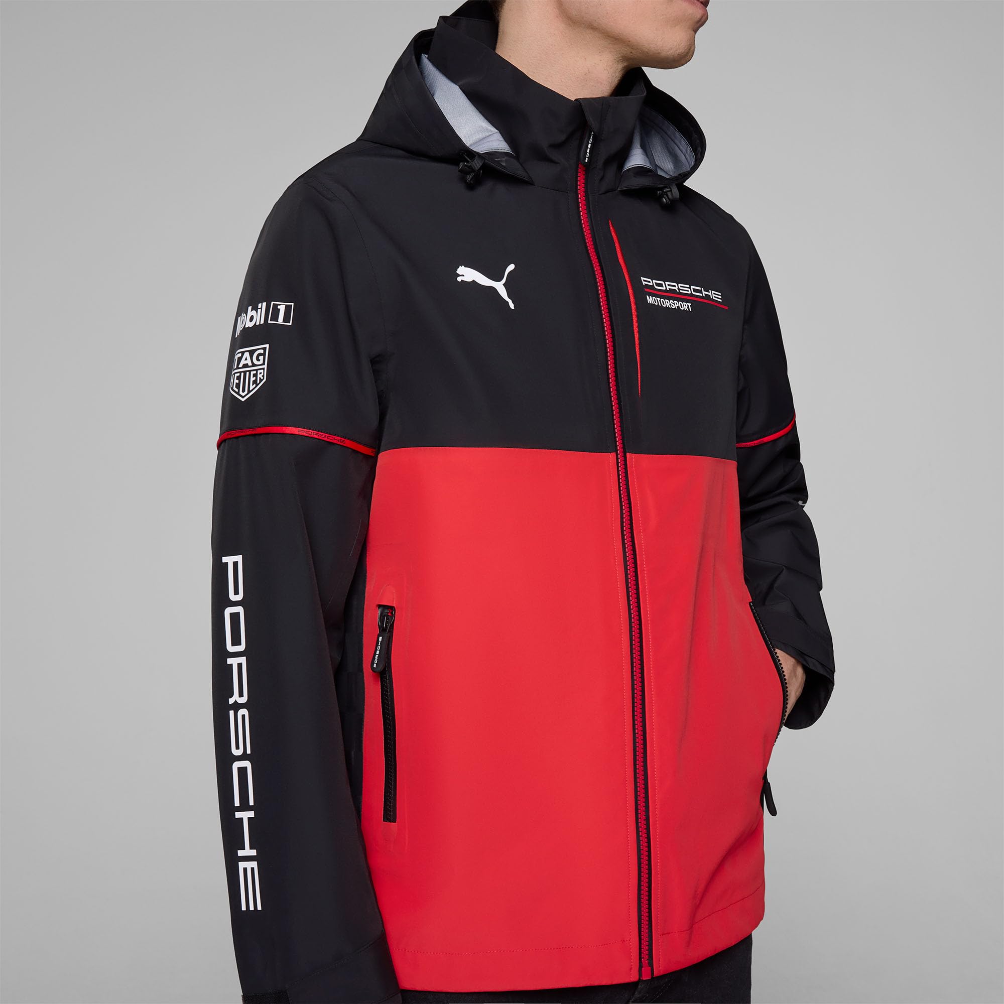 PUMA Porsche Motorsport Veste imperméable d'équipe pour homme - Noir