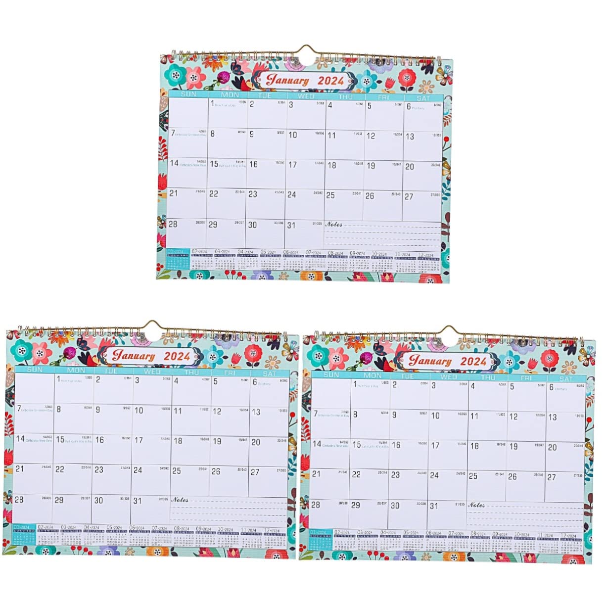 SEWACC 3stücke Monatskalender Für Schule Und Büro Einfacher Wandkalender Mit Feiertags-countdown Handliches Design Für Tägliche Nutzung Für Studenten Und Erwachsene