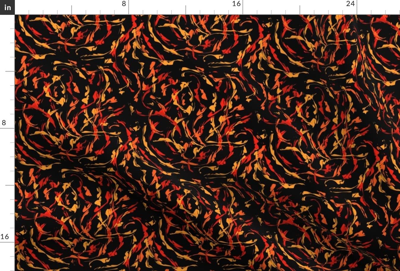 Spoonflower Fabric - Wildfire Black Yellow Red Orange Abstract Fire Printed on Upholstery Velvet Fabric Fat Quarter - Upholstery Home Decor Bottomweight Apparel