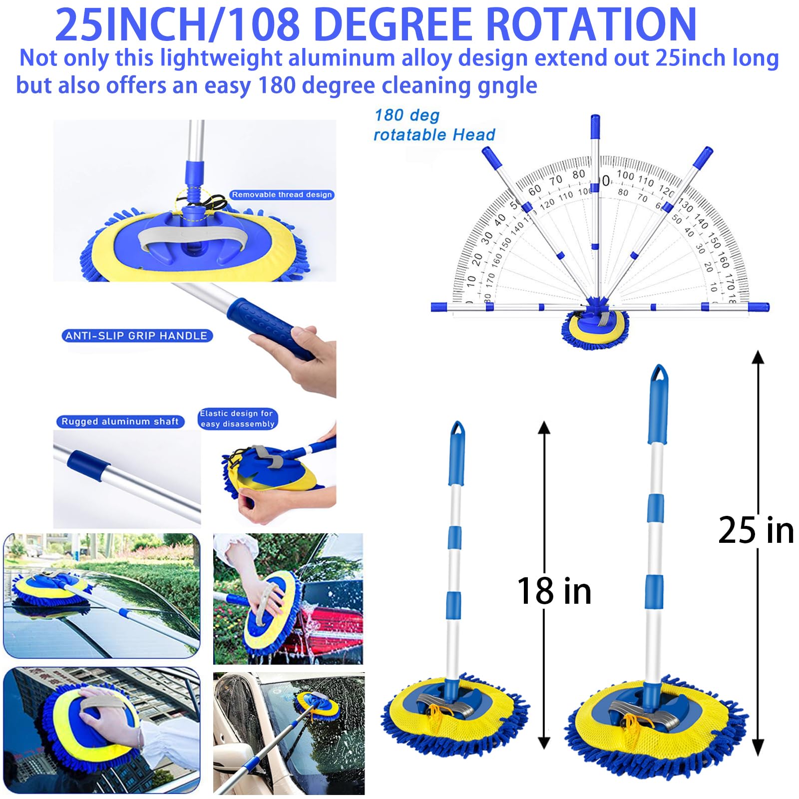 LIANXIN 37Pcs Car Wash Detailing Kit Schiuma Pistola Spruzzatore Manico Lungo Pieghevole Spazzola Lavaggio Auto Secchio Asciugamani Spazzola Pneumatico Guanto Spugna Duster Brush Car Wash Kit è