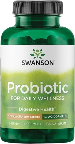 Swanson Probiotic - Digestive Health Supplement w/ 1 Billion CFU per Capsule - Natural Formula Supporting Bowel Regularity & Daily Wellness - (120 Capsules)