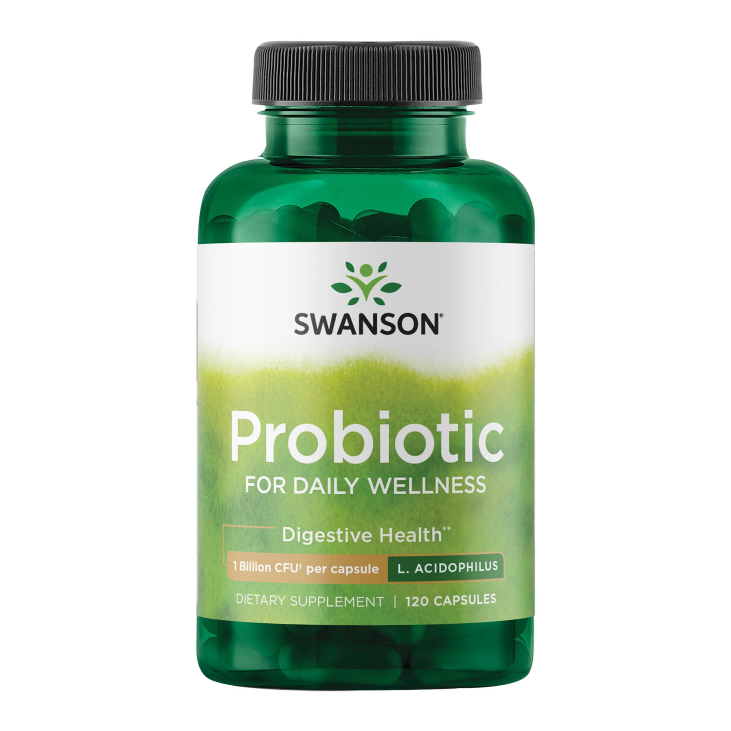 Swanson Probiotic Digestive Health Supplement, 1 Billion CFU, 120 Capsules 120 Count (Pack of 1)