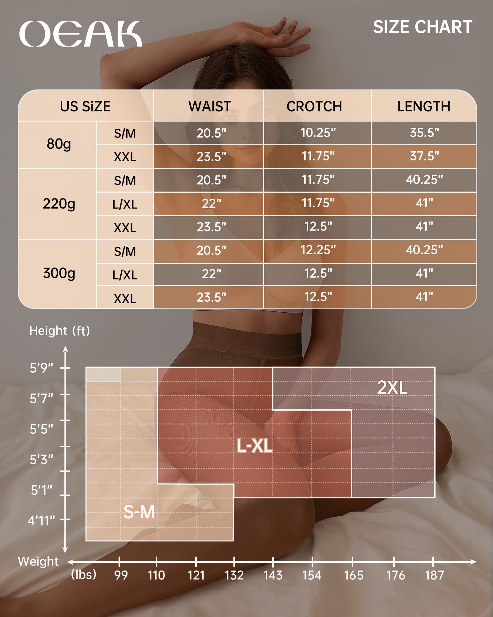 OEAK Damen Thermo Strumpfhosen Leggings mit Gefüttert Blickdicht Thermoleggings Elastische Plüschstrümpfe Warm Winterleggings,Kaffee Durchsichtig,S/M,300g(Dick Fleecefutter)