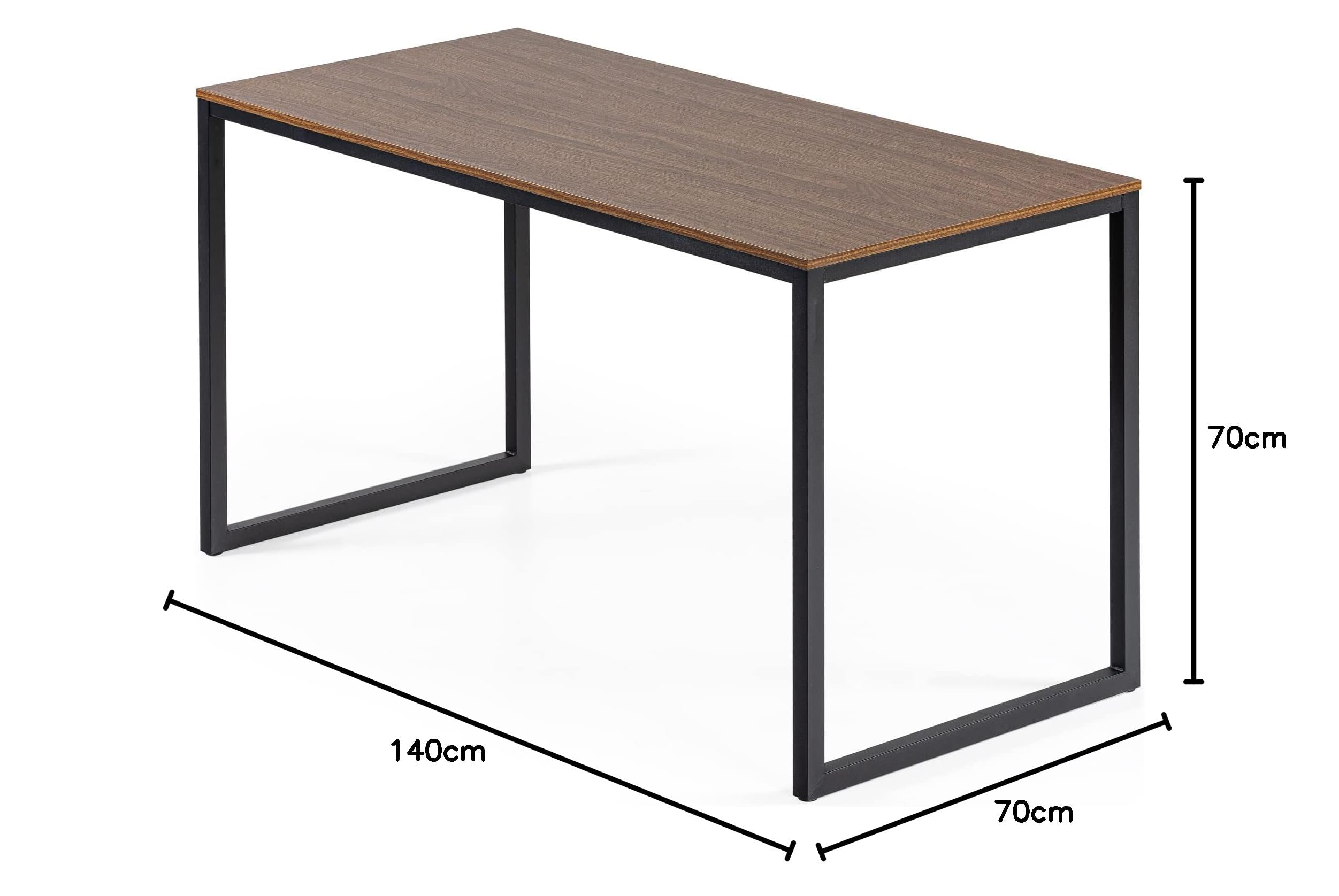 パソコンデスク テーブル 幅140cm×高さ70cm×奥行70cm 作業台 デスク 机 ブラウン×ブラック PCデスク オフィスデスク 札幌市 中央区 南12条店 ワーキングテーブル 幅140cm 奥行70cm ( パソコンデスク ワーク