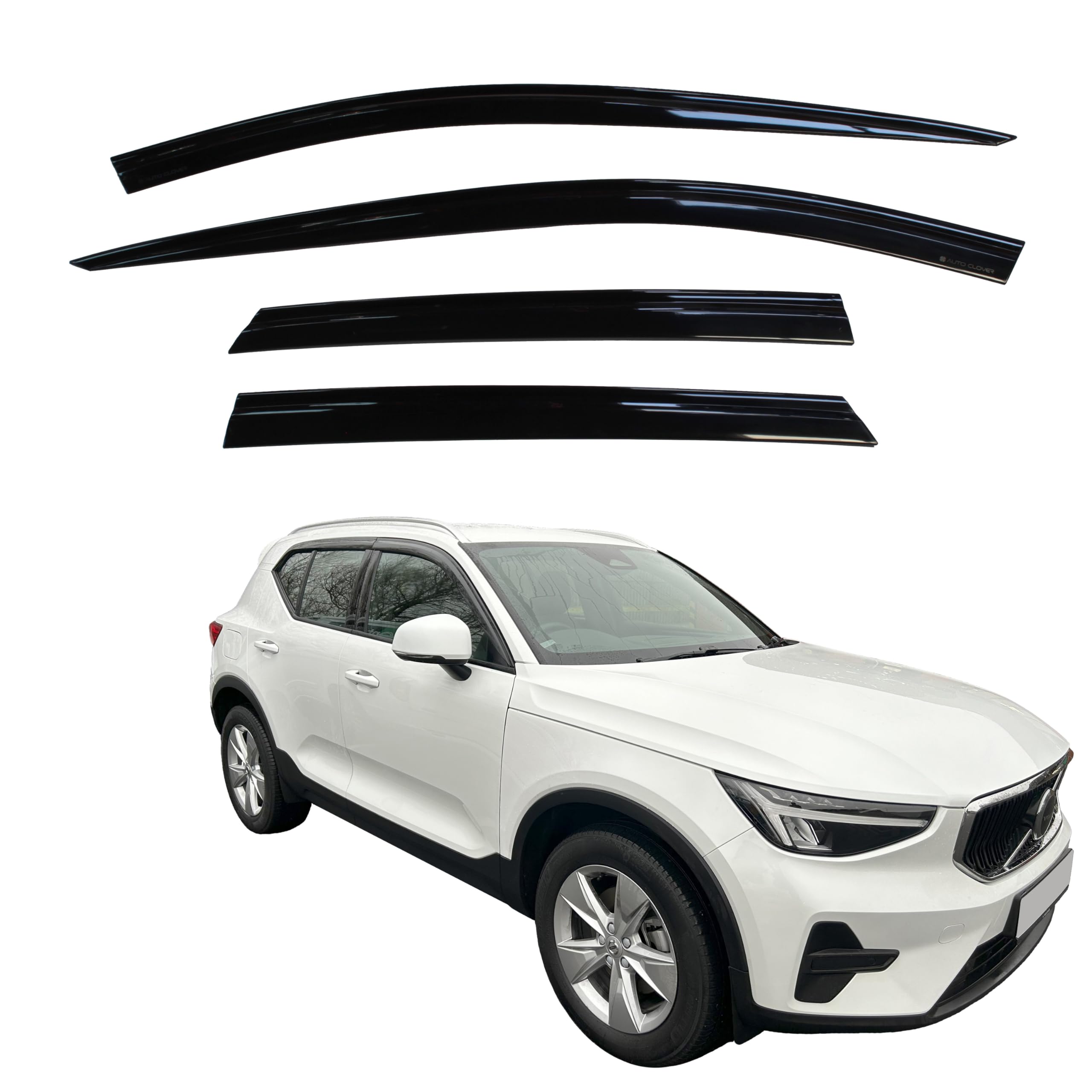 AUTO CLOVER Wind Deflectors Set for Volvo XC40 / EX40 2018+ (4 pieces)