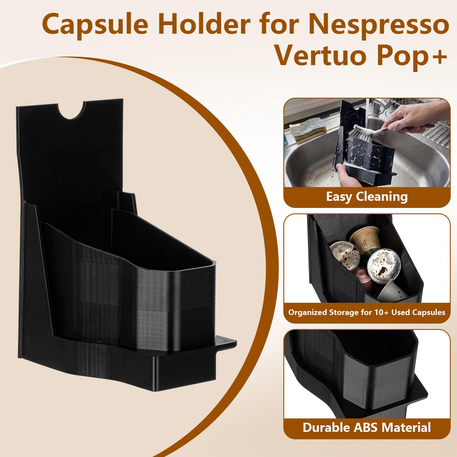 Support de capsules pour Nespresso Vertuo Pop+, bac de rangement et boîte de rangement, organiseur en ABS avec installation sans outil