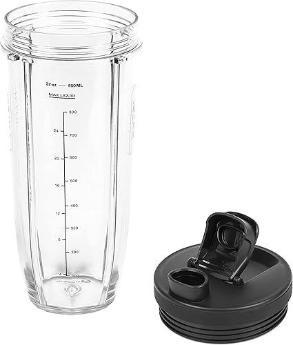 Miniatura 5 de Nutri Ninja - Vasos Tritan de 32 onzas con tapas para sorber y sellado. Compatible con licuadoras BL480, BL490, BL640 y BL680 Auto IQ Series