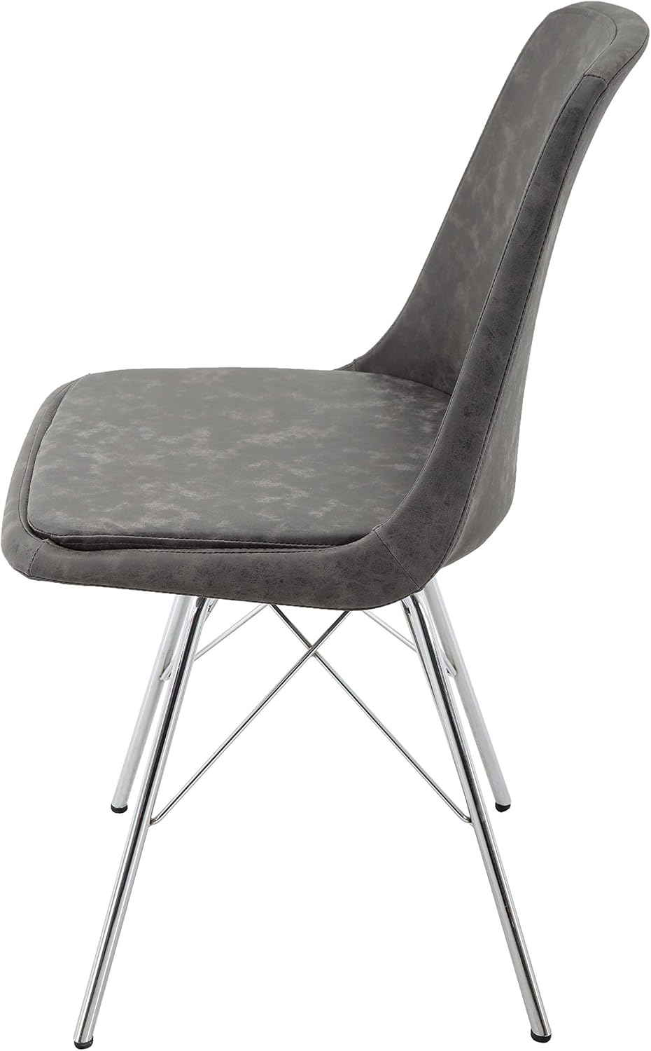 Lіmіtеd Dіѕсоunt Brage Living Chrome Legs Mid Back Dining Chair - Slate Gray (Set of 2) 🔥 Flаѕh Sаlе Brage Living Chrome Legs Mid Back Dining Chair - Slate Gray (Set of 2)