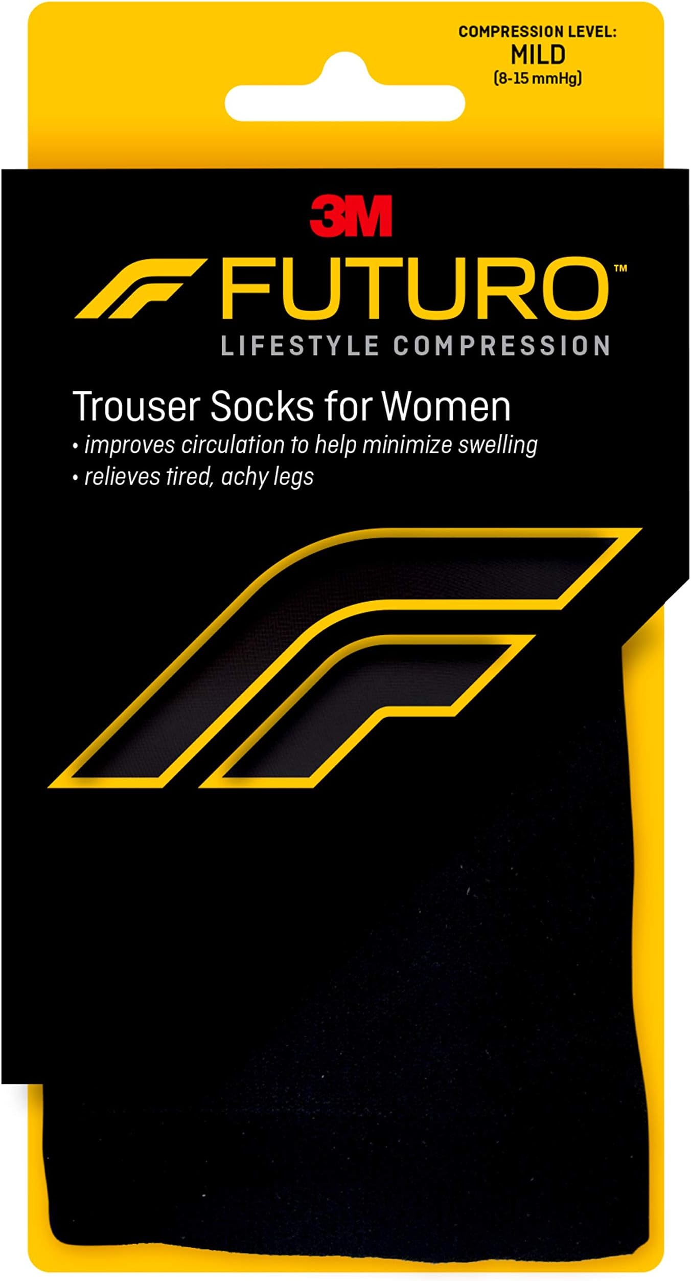 Futuro - 71043EN Trouser Socks for Women, Moderate Compression, 15-20 mm/Hg, Helps Improve Circulation to Help Minmize Swelling