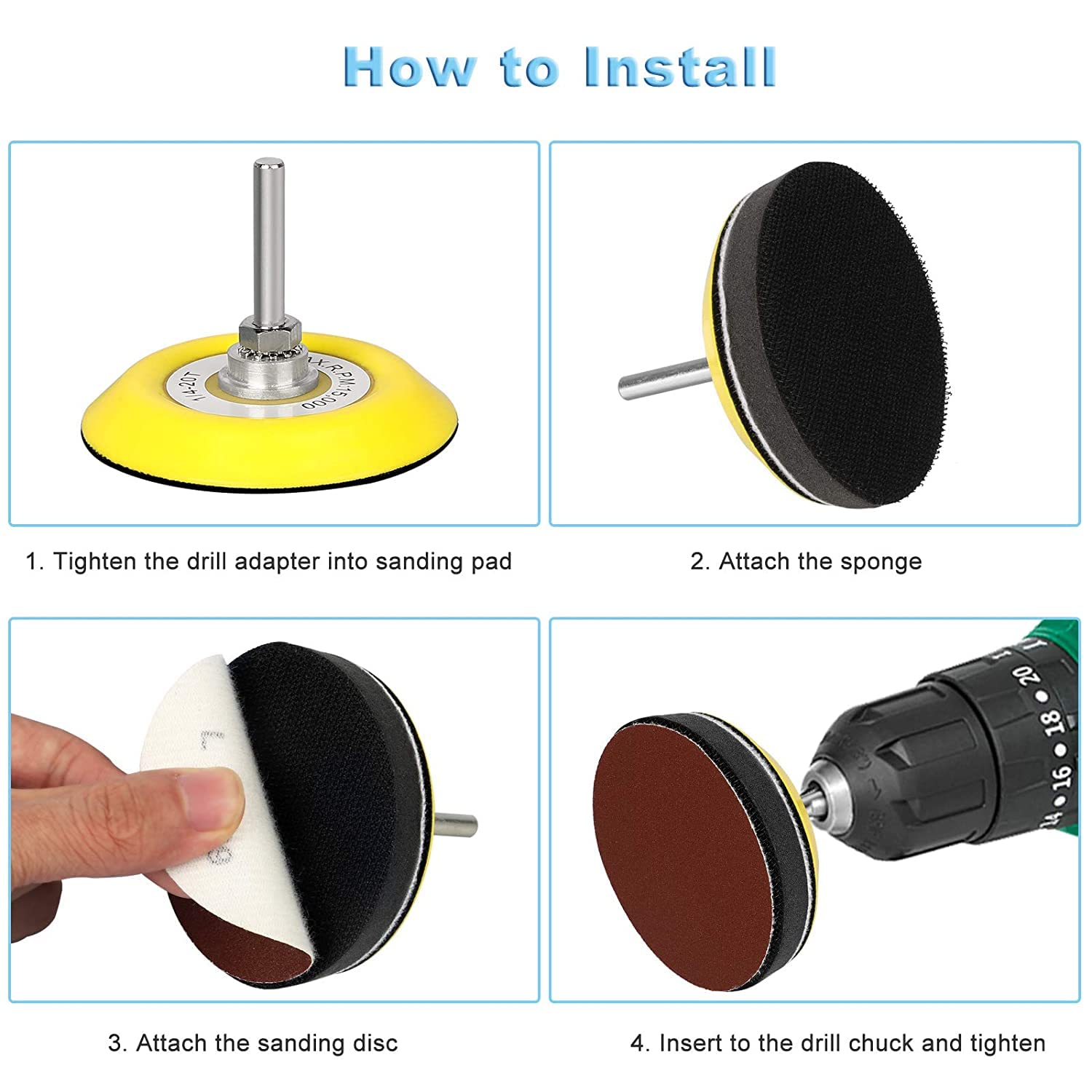 Harbor Freight Sanding Disc Replacement 100 Pcs Sanding Discs Pad With ...