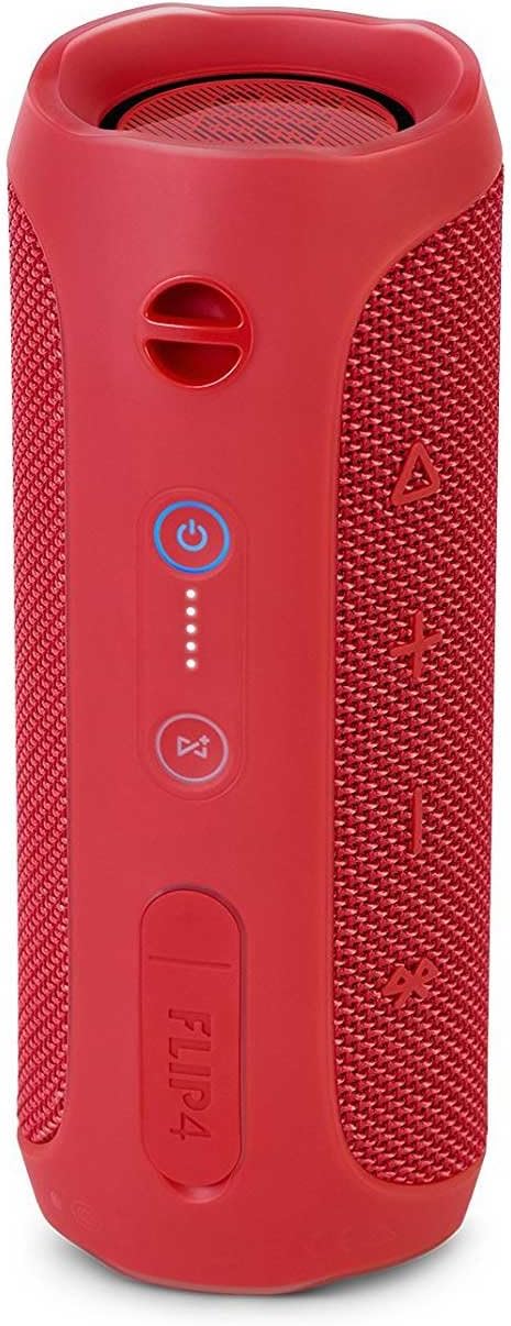 JBL Flip 4 Portable Bluetooth Wireless Speaker Bundle with Protective Travel Case - Red