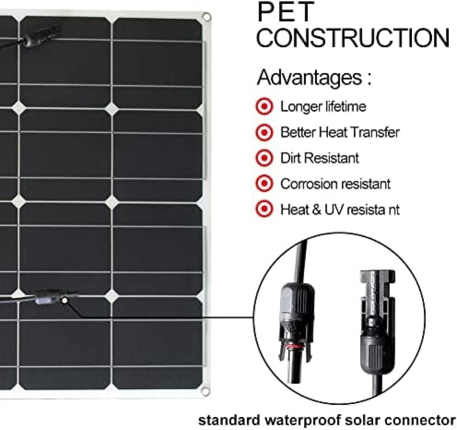 ソーラーパネルキット 50W 18V バッテリー充電器 単結晶 PV 【ANFUOTE】 モジュール ソーラーコン