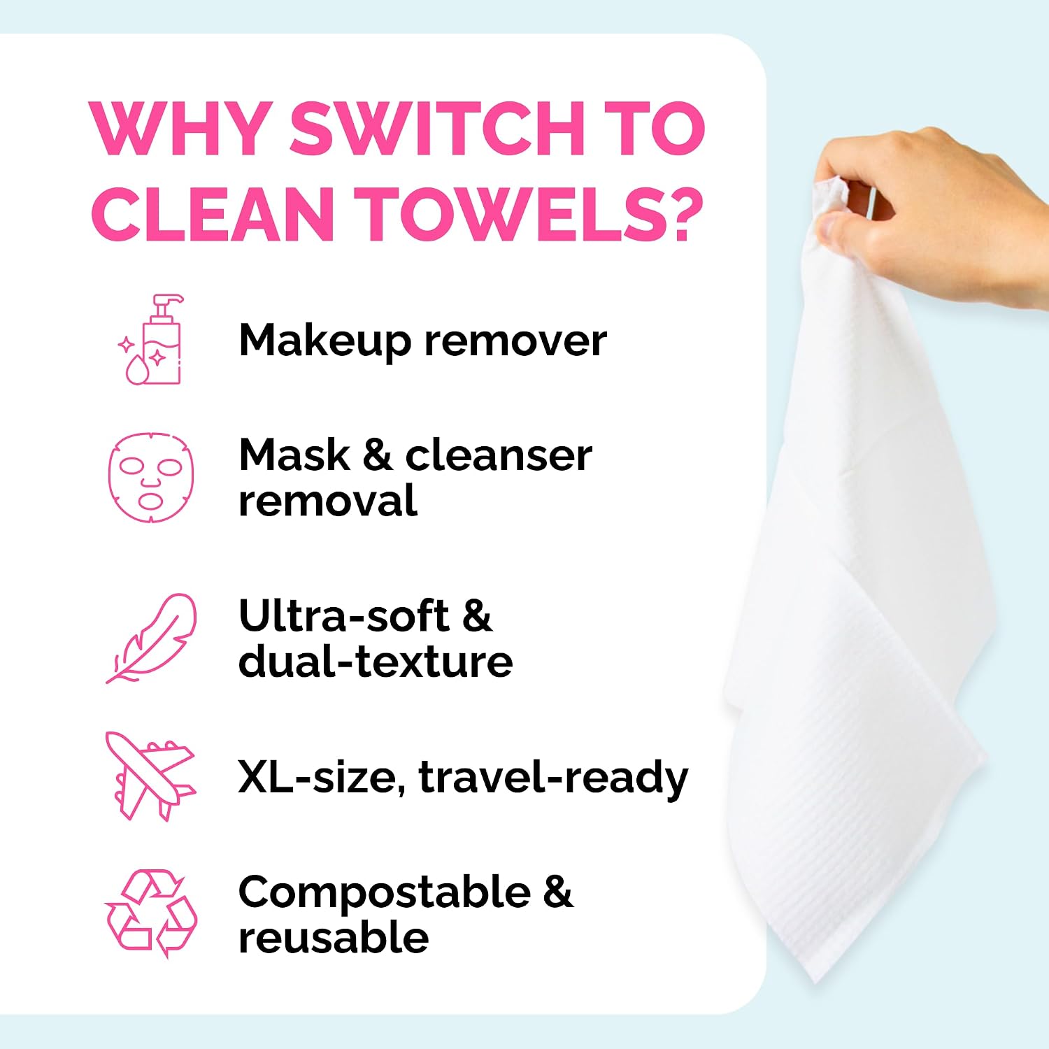 Elizabeth Mott Thank Me Later Disposable Face Towels, 50 Count image 4