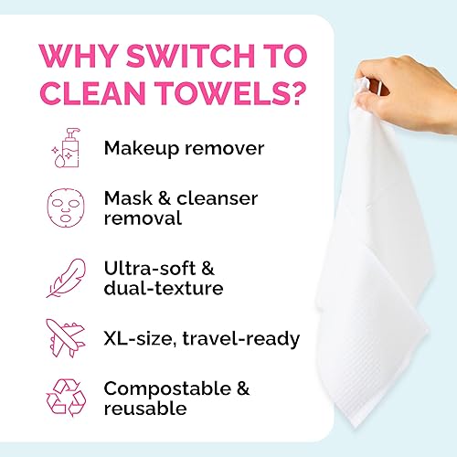 Miniatura 4 de Elizabeth Mott Thank Me Later - Toallas faciales desechables 100% a base de plantas para limpieza, eliminación de maquillaje y cuidado de la piel,