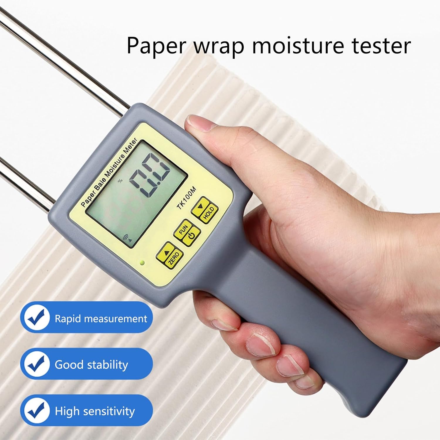 Paper Moistures Meter Probes Accurate Paper Dampness Tester Insert Stable Tool Simple to Use for Paper Water Content