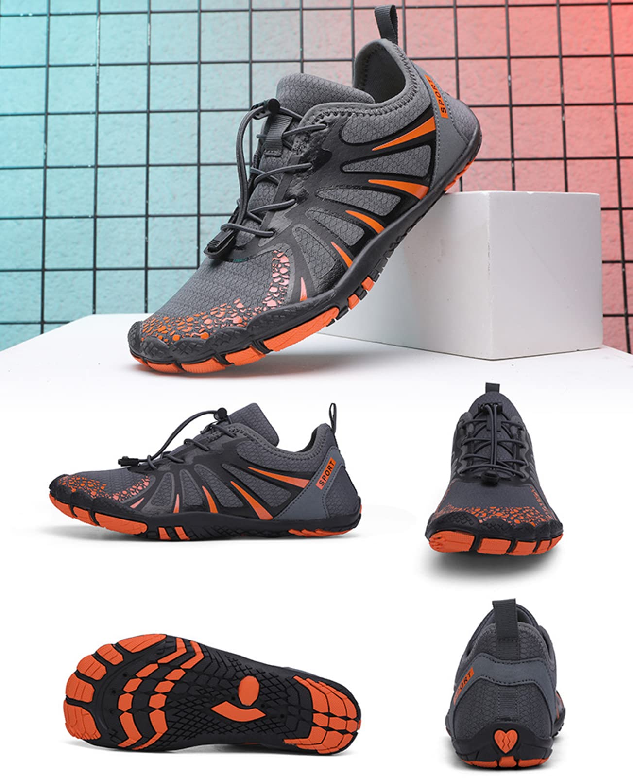 Zapatos De Agua, Zapatos Deportivos Descalzos, Zapatos De Baño De Playa para Hombres Y Mujeres(40 EU, U-Gray)