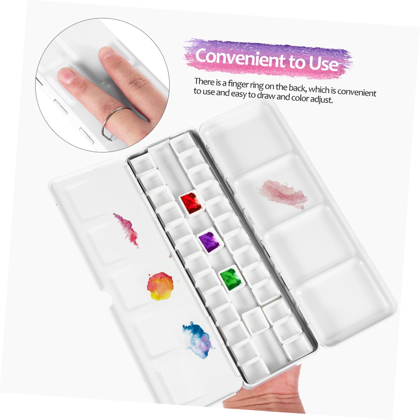 SHINEOFI 4 Pièces Boîte de Palette d'aquarelle Vide casseroles vides Mini boîte Vide pour Aquarelle Palette de Peinture Palette de Couleur Palette Aquarelle Vide Palettes de Peinture Le Fer