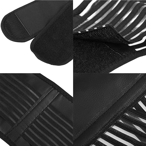 Miniatura 4 de Soporte de cintura autocalentable magnético lumbar Cinturón lumbar Cintura ajustable Soporte lumbar masajeador inferior Tamaño M (negro)