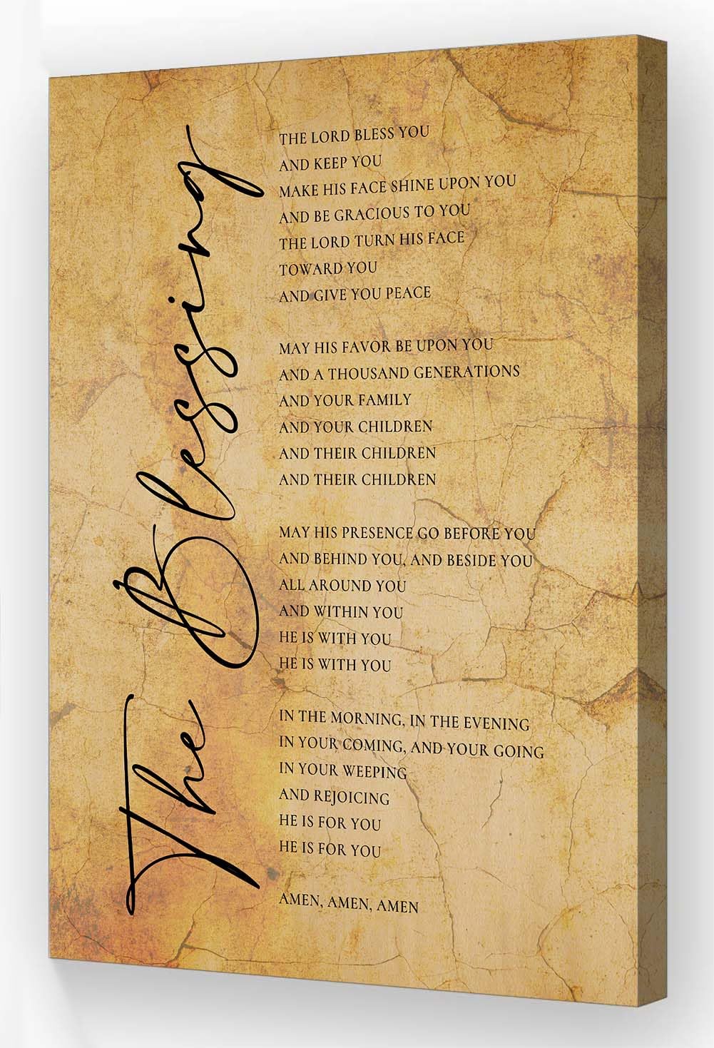 Neteydey Numbers 6 24-26 Wall Art Bible Verse Poster Framed Quotes Wall Art May The Lord Bless You and Keep You Religious Inspirational Scripture Vintage Living Room Decor (12x18in,Framed)