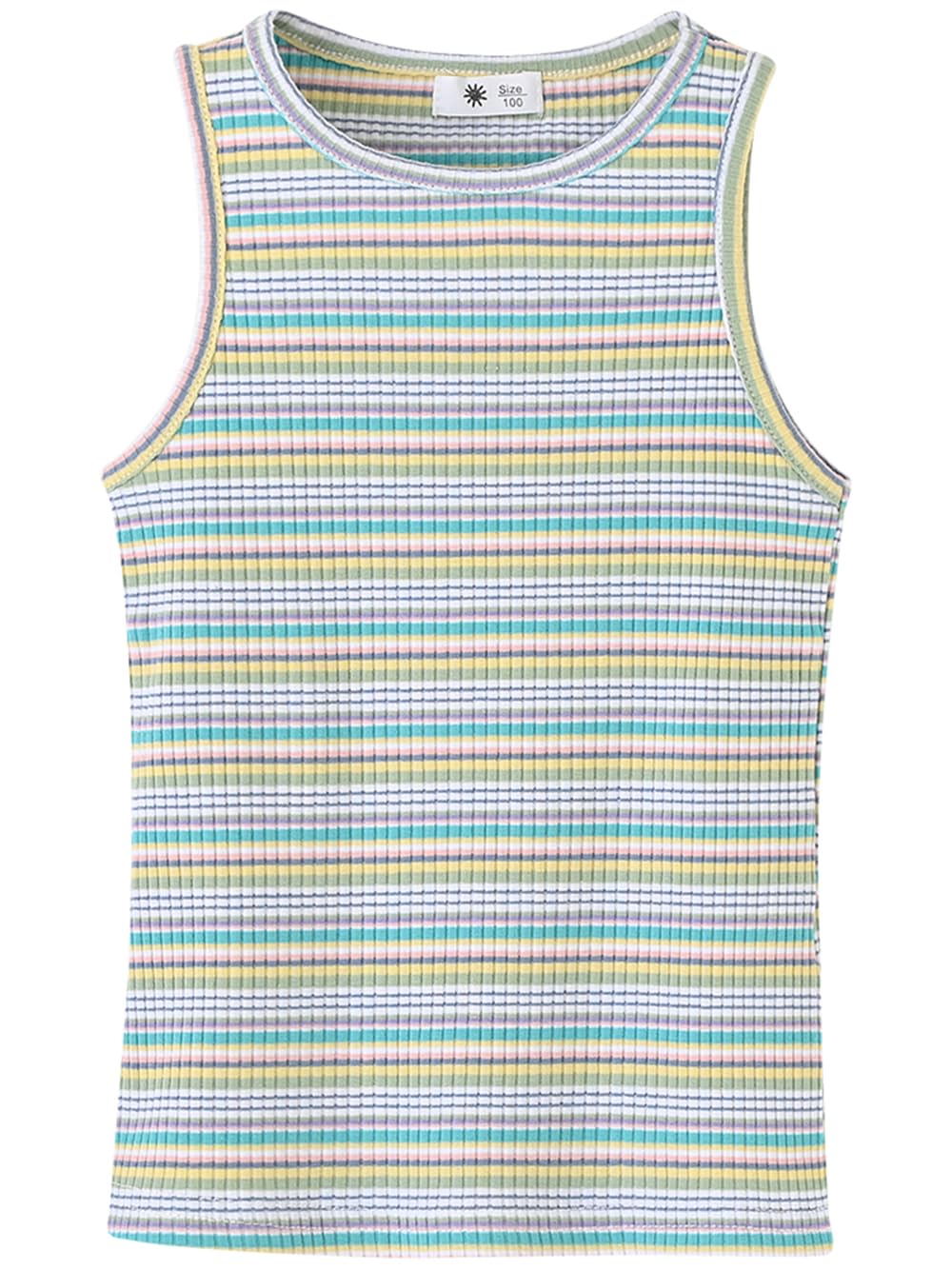 BINIDUCKLING Toddler Tank Top Girls Summer Cute Striped Sleeveless Top 24 Months-8 Years