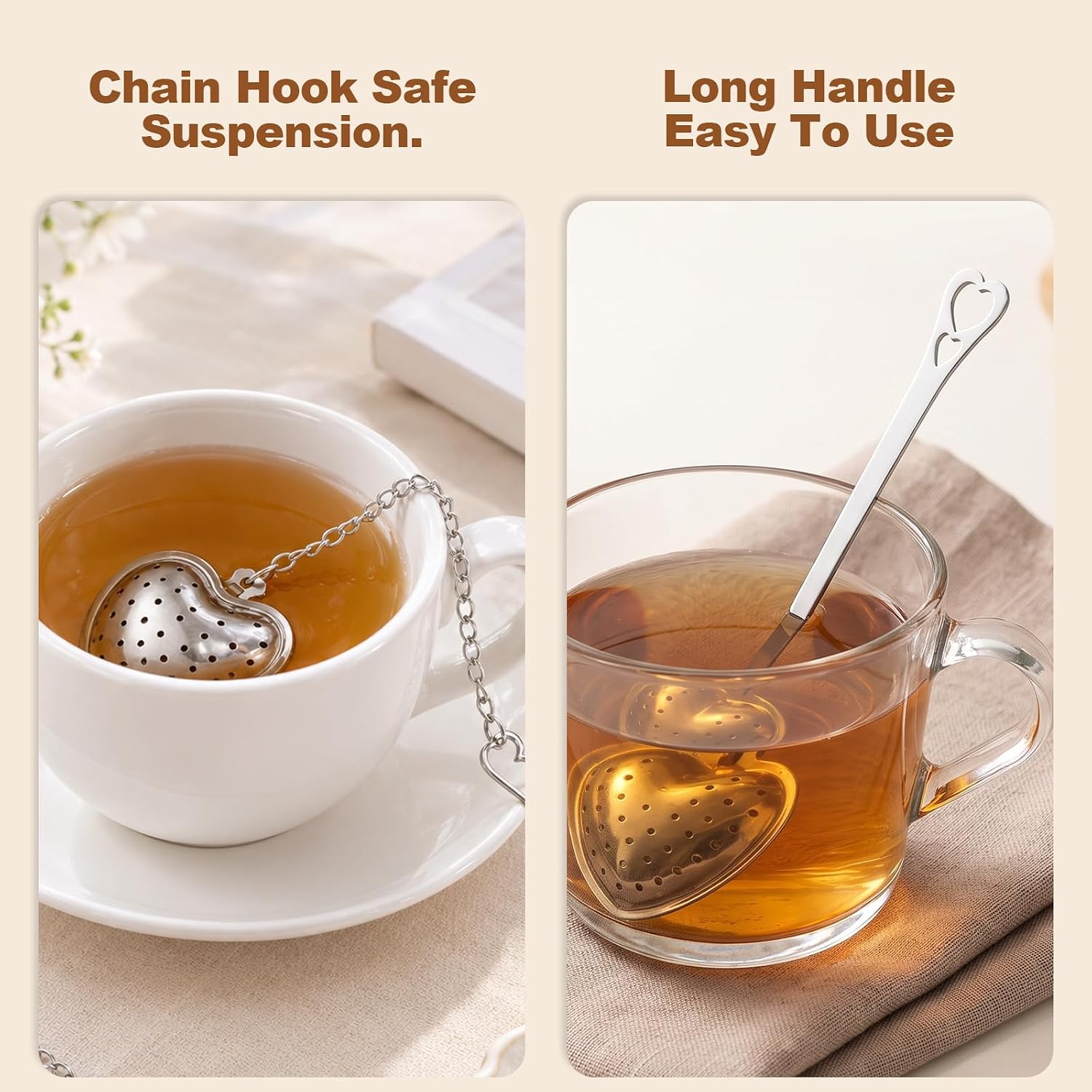 2 Pcs Tea Infuser Spoon with 100 Pcs Disposable Tea Bags (5x7 cm)