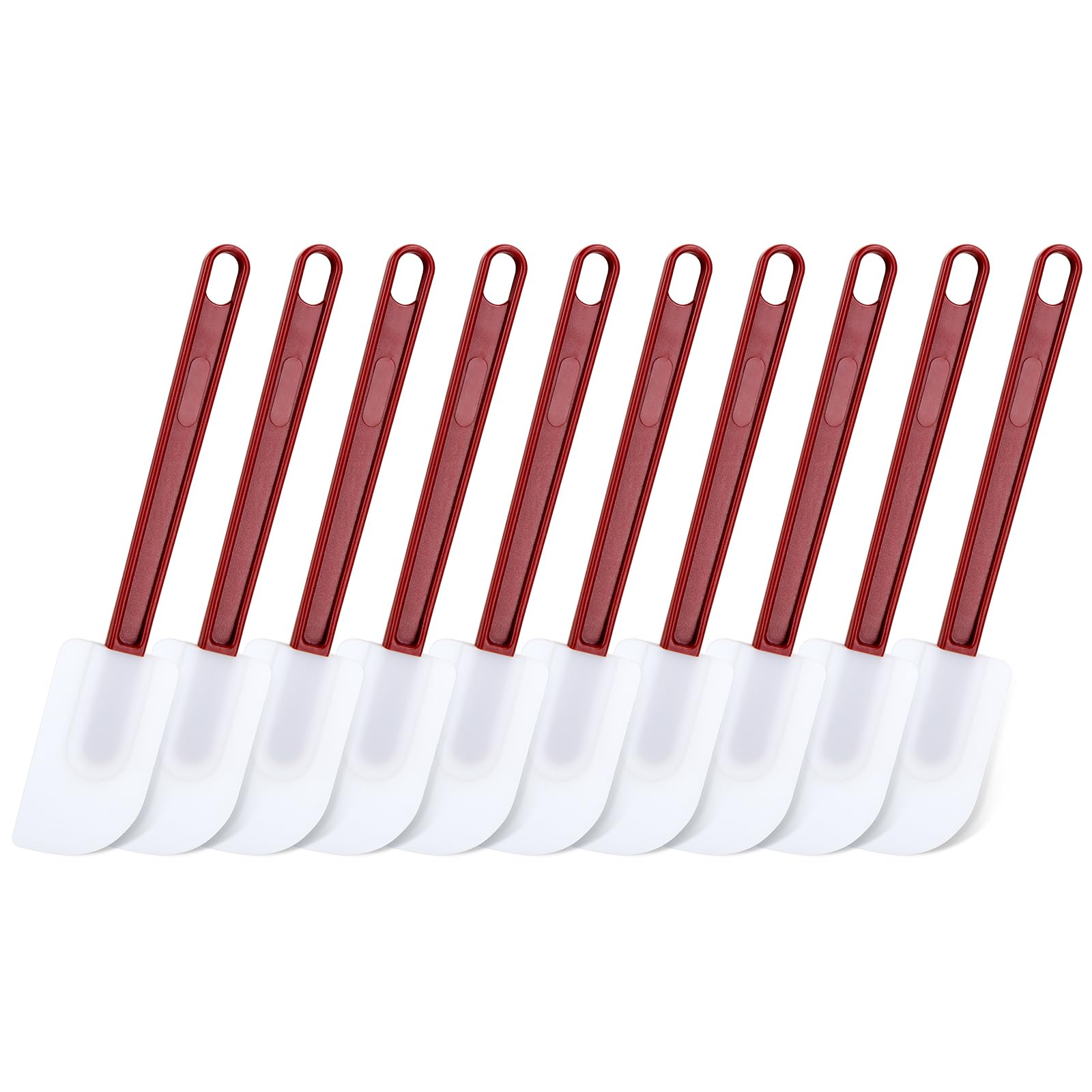 Silicone Spatula Set - 10 Soft Rubber Scrapers, 9.5 Inches, Commercial Grade, Heat Resistant to 500
