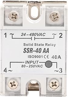 Relé de estado sólido, SSr 40Aa 40a Módulo de relé de estado sólido CA para entrada CA 90-250 V CA Saída 24-480 V CA para controlador de temperatura do termostato PID