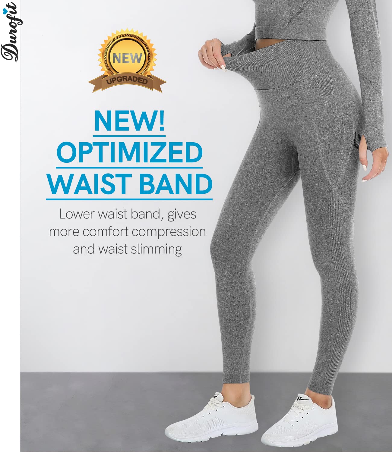 DUROFIT Leggins Donna Push up Leggings Sportivi Vita Alta Anticellulite Pantaloni Palestra per Fitness Yoga Pant