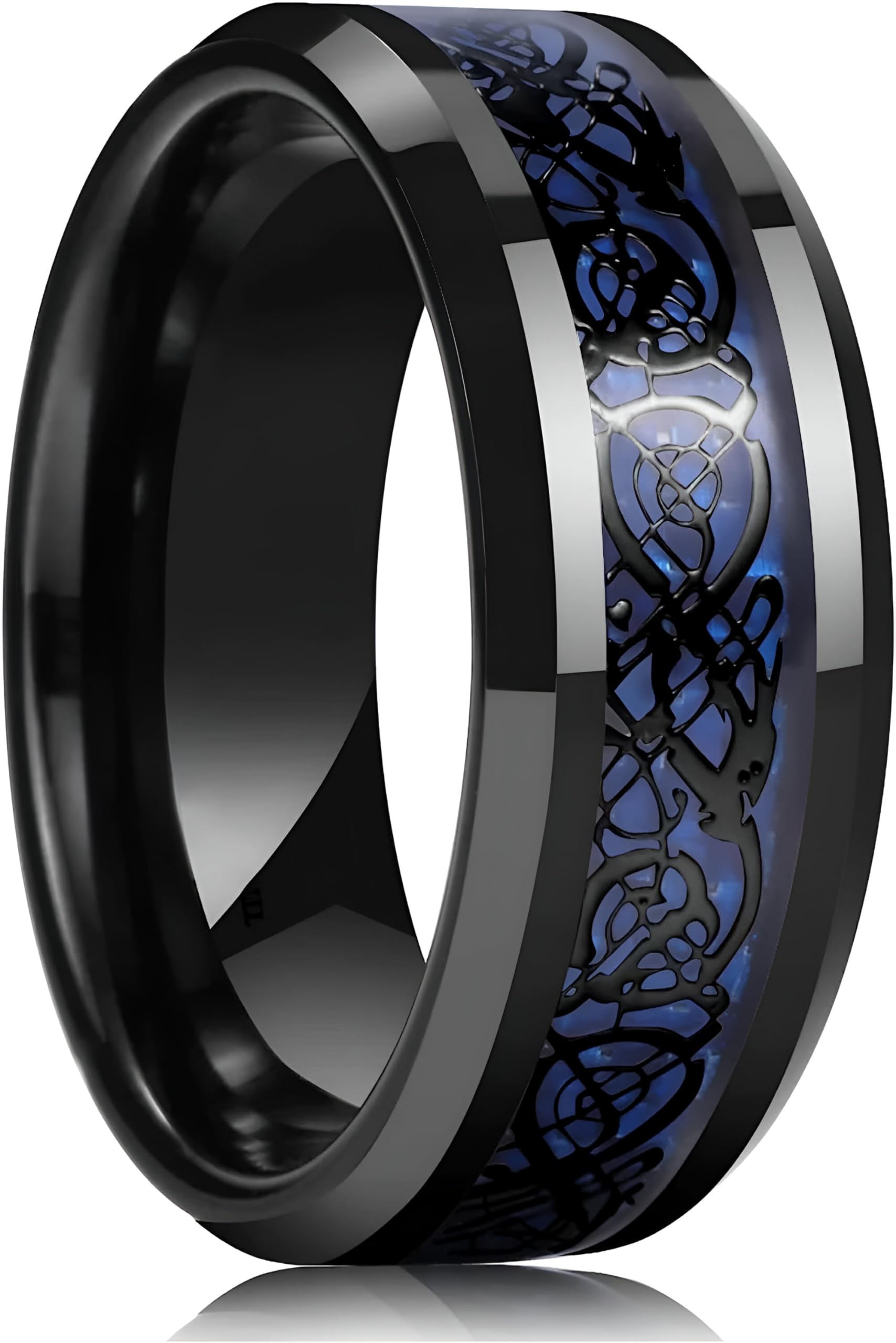 Batuliis online fashion Black Dragon Printed Tungsten Mens Wedding Bands Stainless Steel Tungsten Wedding Rings for Men Black Blue Celtic Dragon Carbide Rings (18) (B0C2JQLYQ1) Amazon Price History, Amazon Price Tracker