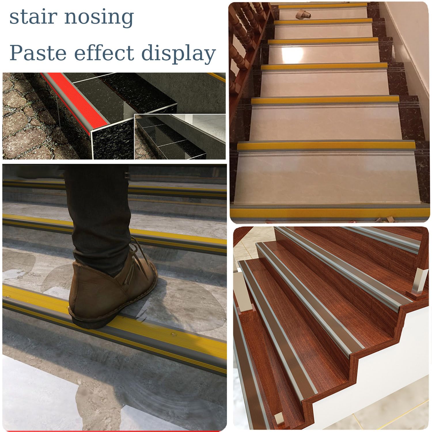 Borde De Metal Para La Nariz De Escalera, 3 Pulgadas, Borde De Nariz De Escalera, Protector De Tiras De Moldeo De Peldanos De 36 40 48 60 67