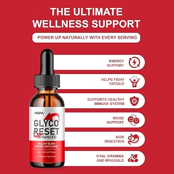 Glyco Reset Drops, GlycoReset Blood Support Liquid (5 Pack - 10oz / 300ml)