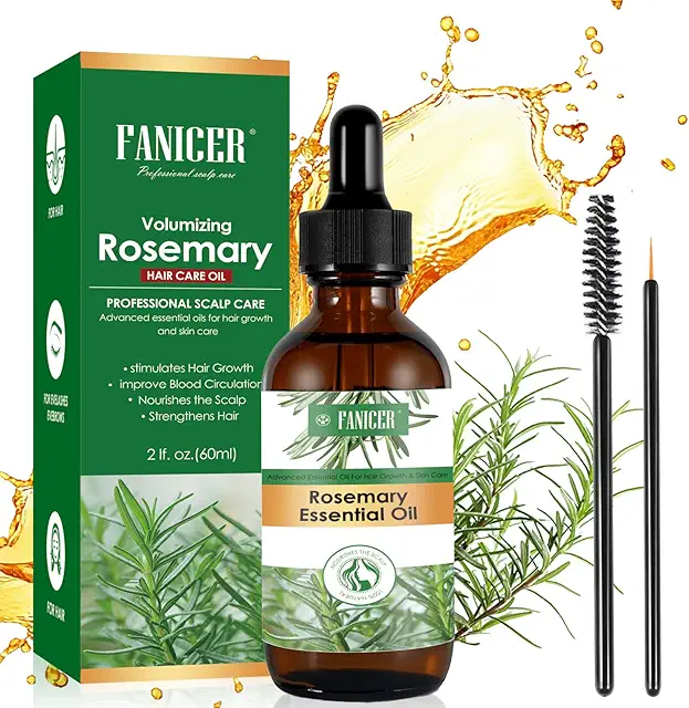 Huile de Romarin 60ML pour Pousse Cheveux - Fortifiant et Nourrissant