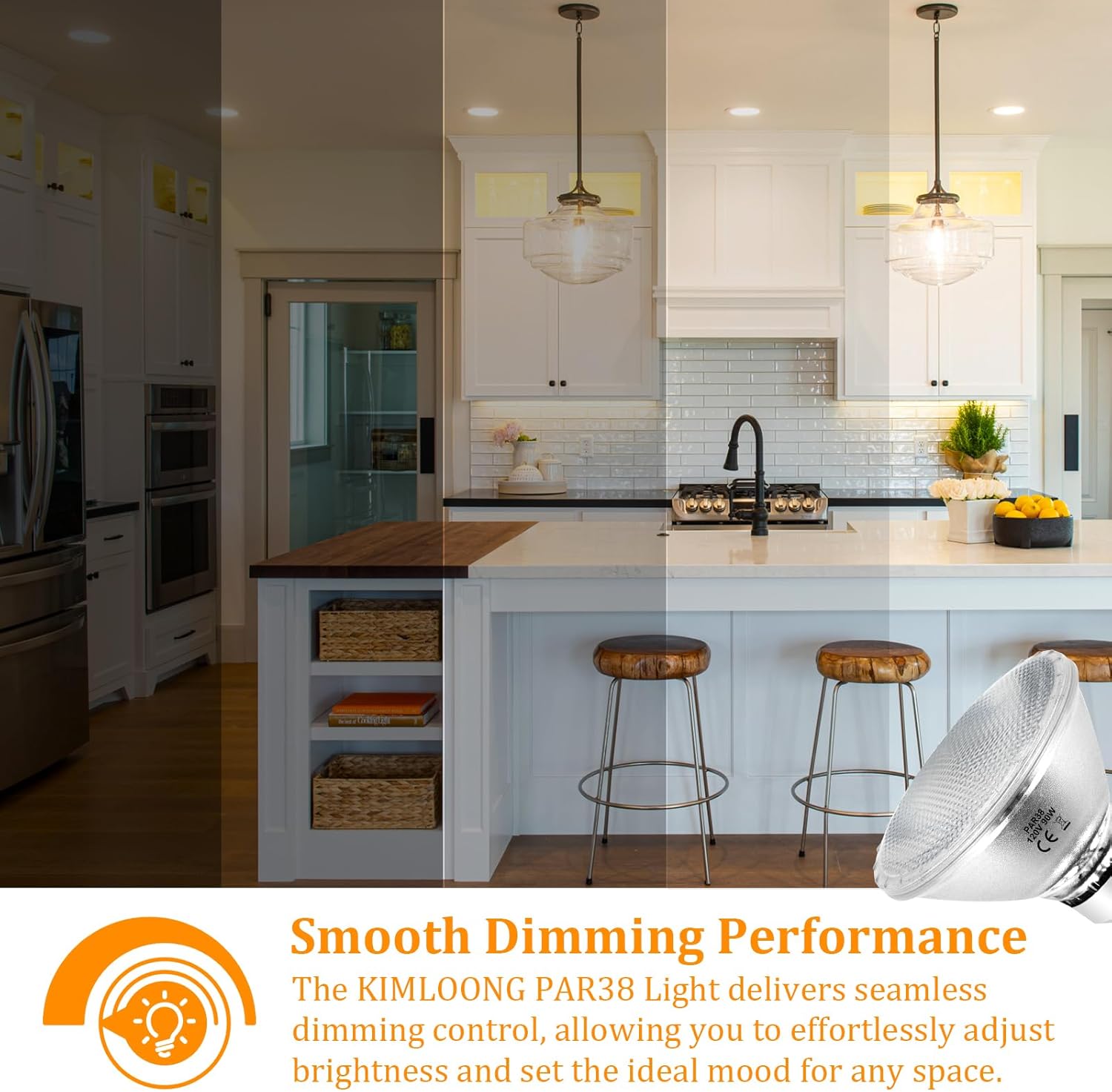 PAR38 Halogen Flood Light Bulbs Dimmable, 4 Pack, 90 Watt 120V, 2800K Warm White for Indoor and Outdoor Floodlight Bulb, E26 Base Bulbs 4050LM