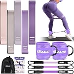 Bandes de résistance pour chevilles avec manchons, ensemble de bandes de résistance pour l'entraînement, bandes d'exercice pour les jambes et les fessiers – équipement d'entraînement à domicile pour femmes, renforcement des fessiers, Pilates, réhabilitation, thérapie physique