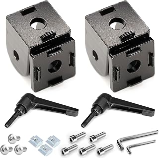 2Sets Black Living Hinge with Screws,Zinc Alloy Flexible Pivot Joint Connector,for 2020 Series Aluminum Extrusion Profile (Black)