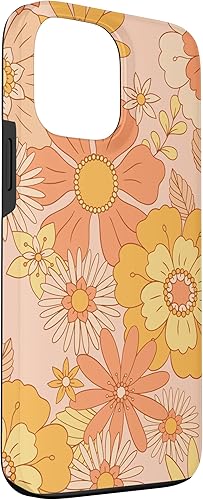 Miniatura 3 de Funda para iPhone 13 Pro Max Retro 70s Groovy Vintage Floral Vibes Naranja Amarillo Rosa