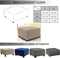 Vista 55 de NeColorLife Funda para Otomán Rectangular de Tela Jacquard Funda Elástica Gruesa Cubiertas de Taburete Reposapiés para Otomán Cuadrado y Rectangular